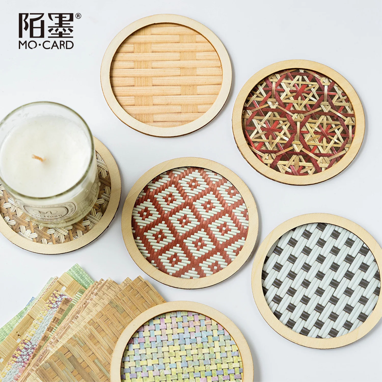 

24pcs/lot Memo Pads Material Paper Paper rattan weaving Junk Journal Scrapbooking Paper Retro Background Decoration Paper