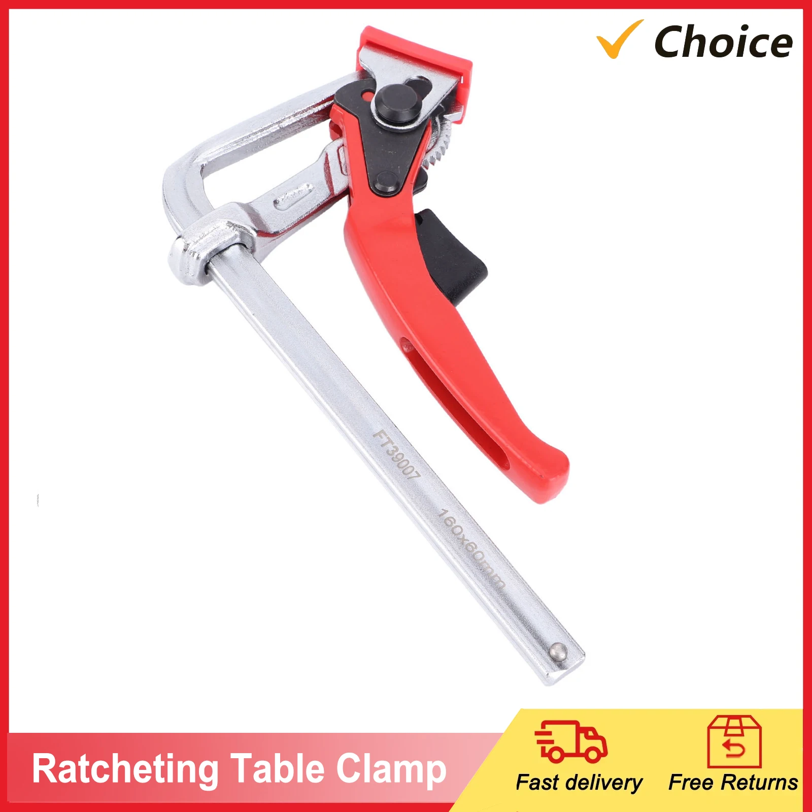 

Rail Clamp Ratcheting Table Clamp Aluminium Alloy Rail Fixture Fixing Tool for Woodworking Ratchet Clamp Woodworking Clamp