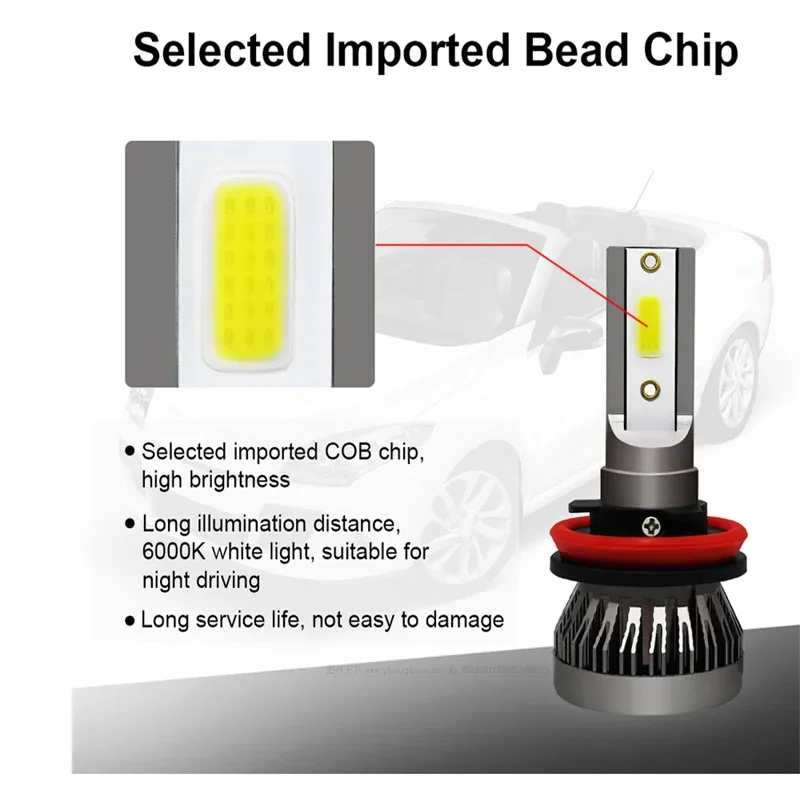 TCYATO   2PCS C1  LED Headlamps H4 H7 H11 9005 9006 3000K4300K6000K8000K 7600LM 36W LED Automotive Headlamps High and Low Beam