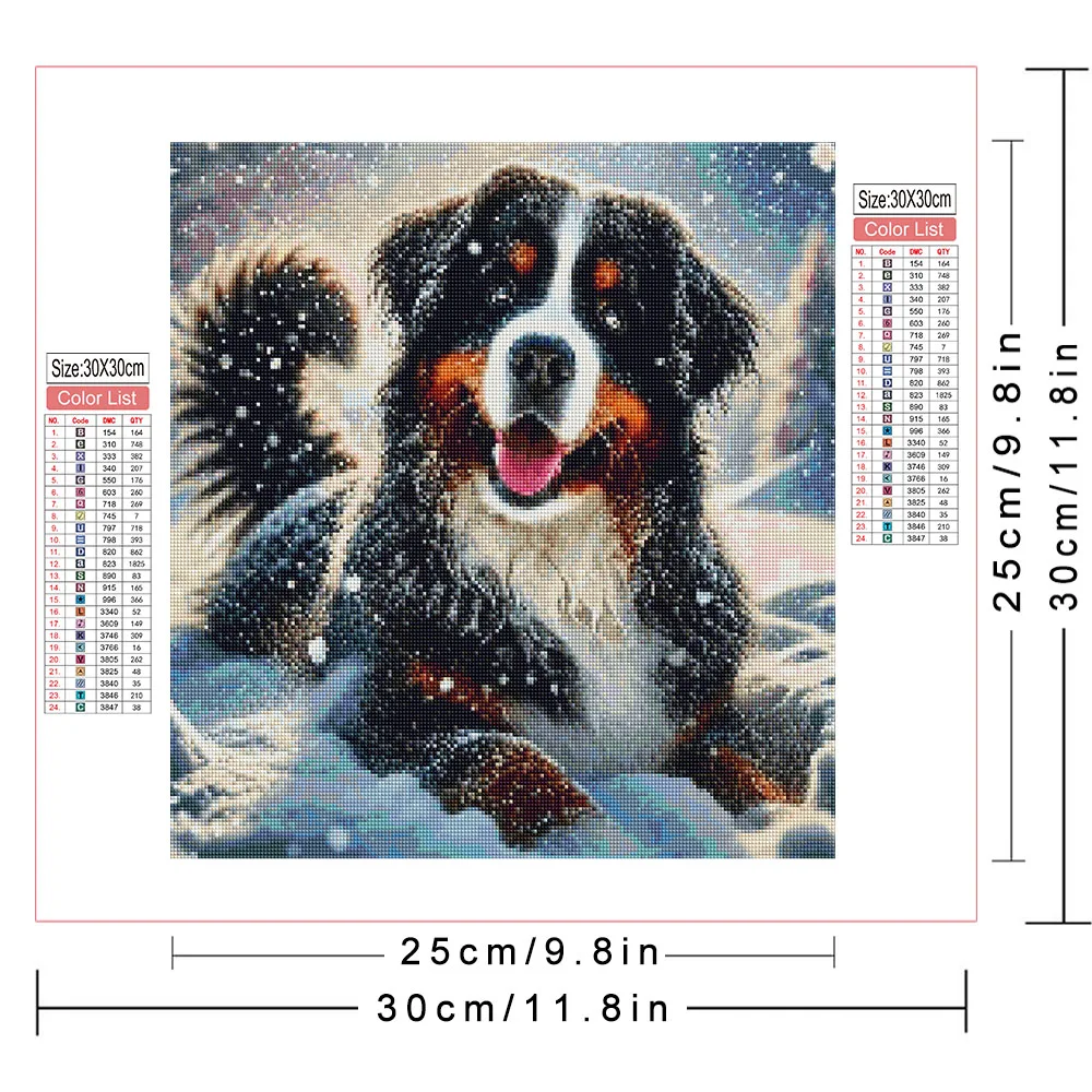 AZQSD 5d Diy Diamond Mosaic Dog Animal Winter Snow Cross Stitch Diamond Painting Sale Personalized Gifts Decor For Home