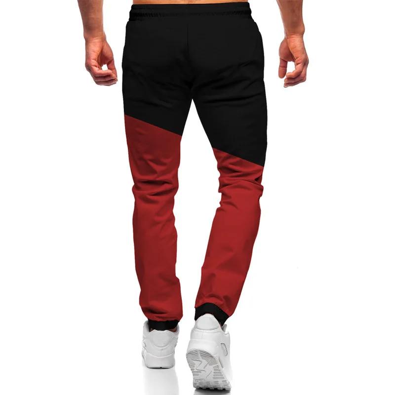 New Sports Casual Pants Color Matching Men's Trend Slim Muscles Fitness Exercise  men clothing  joggers  cargo pants