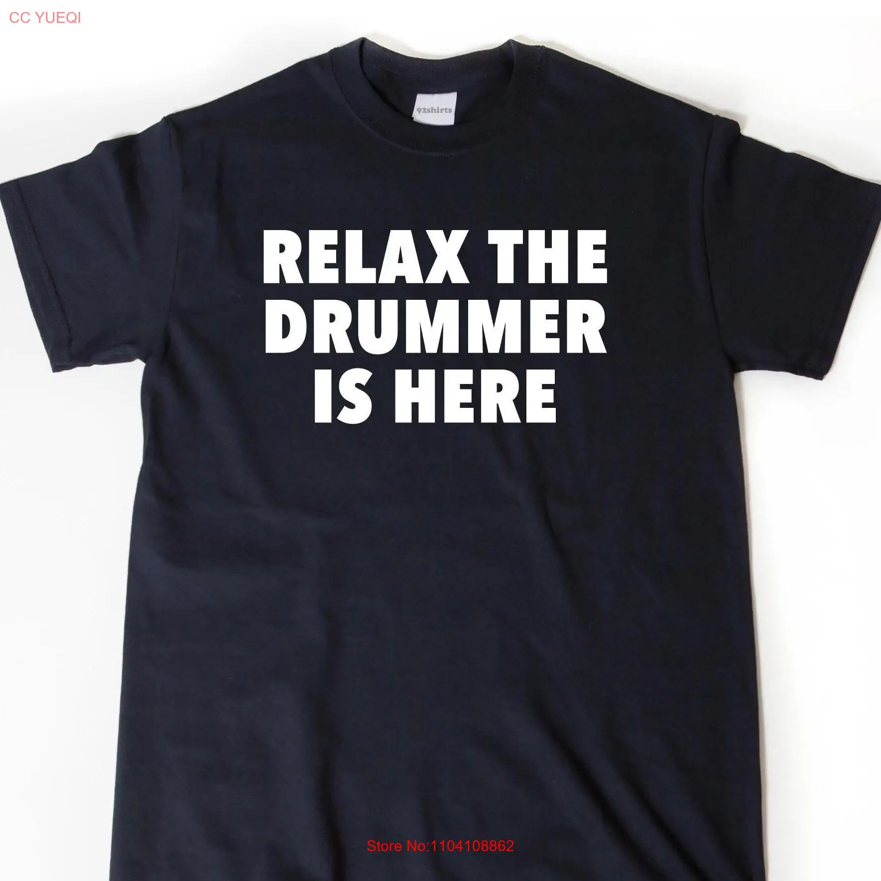 

Футболка Relax The Drummer Is Here Drum for Dad Husband Boyfriend Uncle Brother Mom Sister с длинными или короткими рукавами