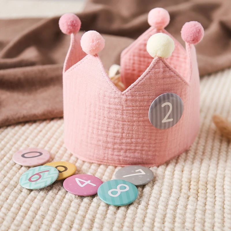 Chapeau de ixd'Anniversaire pour Bébé, Couronne Colorée, Bandeau de Sauna, Bannière de Gâteau, Accessoires de Photographie, Cadeaux Décoratifs