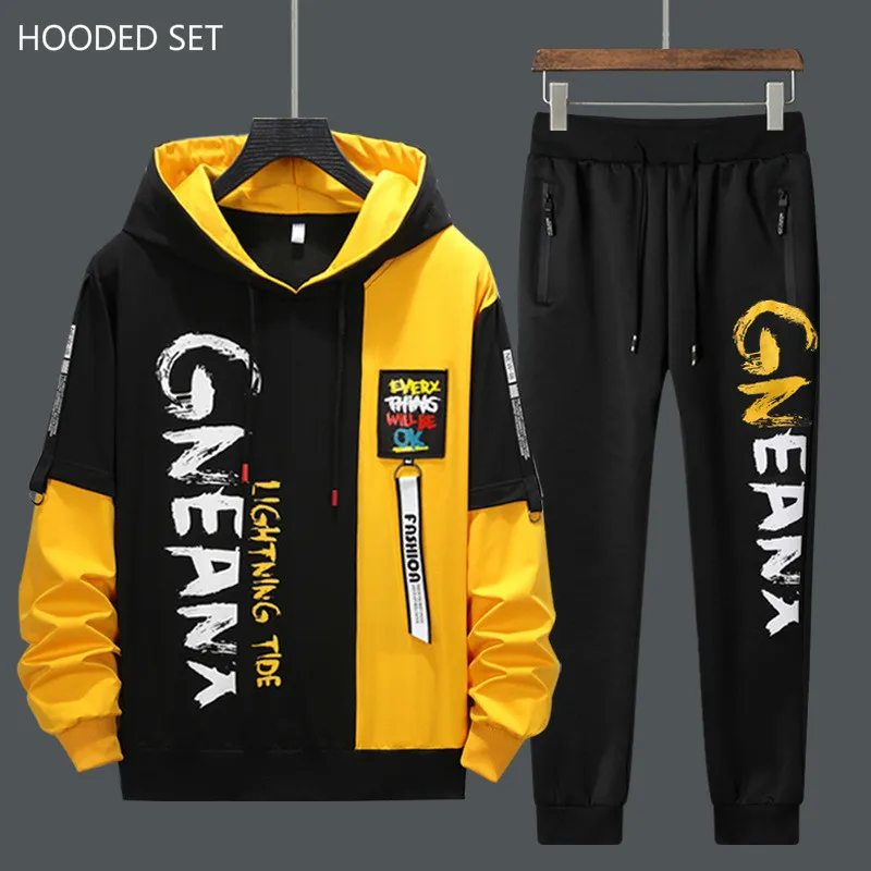 2024 New Tracksuit Sets for Men Long Sleeve Hoodie Sweatshirts Sweatpants Track Suit Man Streetwear Hip Hop Casual Sports Suits