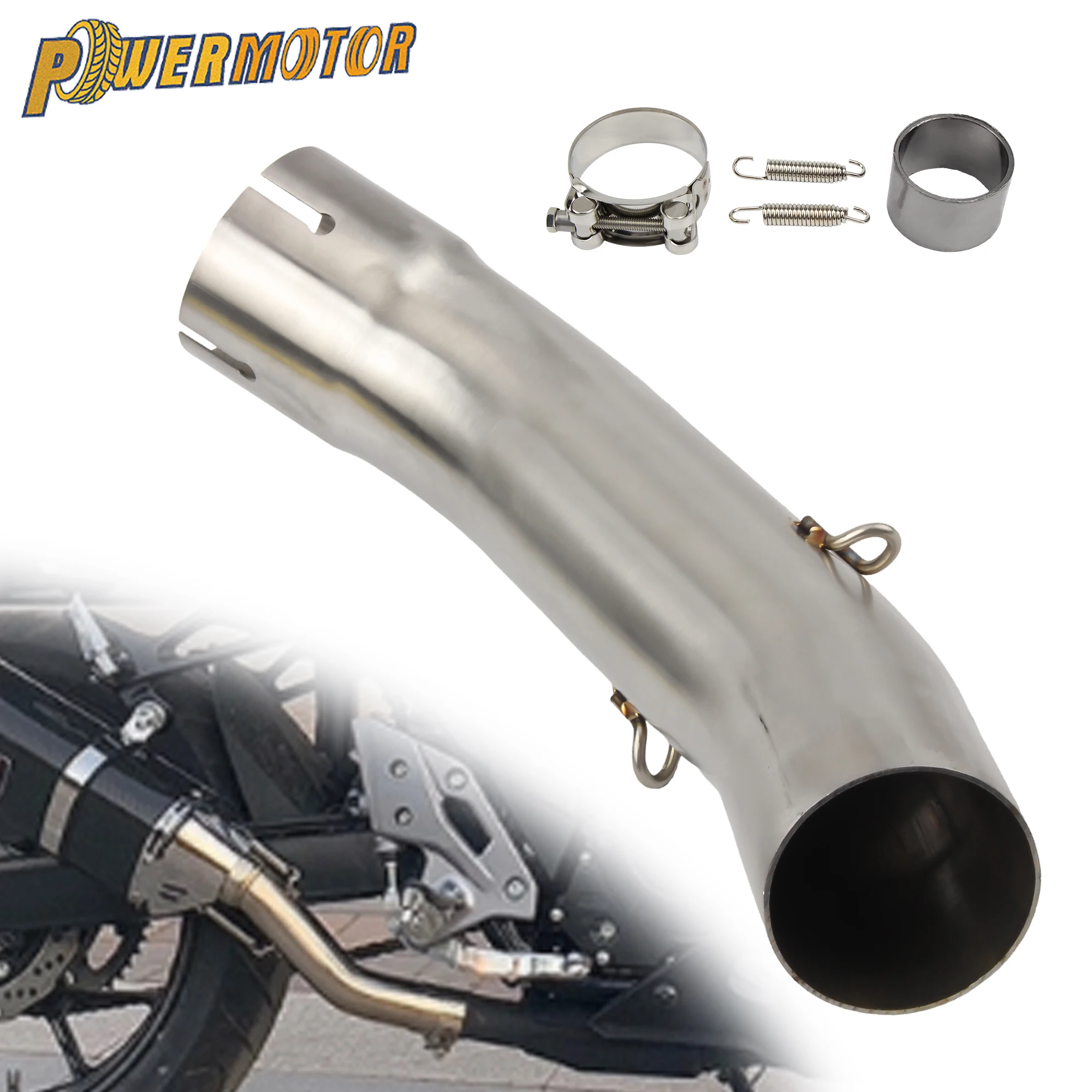 

For KTM DUKE 125 250 390 RC390 Motorcycle Exhaust 51mm Mid Link Pipe Connect 2020 2021 2022 2023 Street Bike Muffler Modified