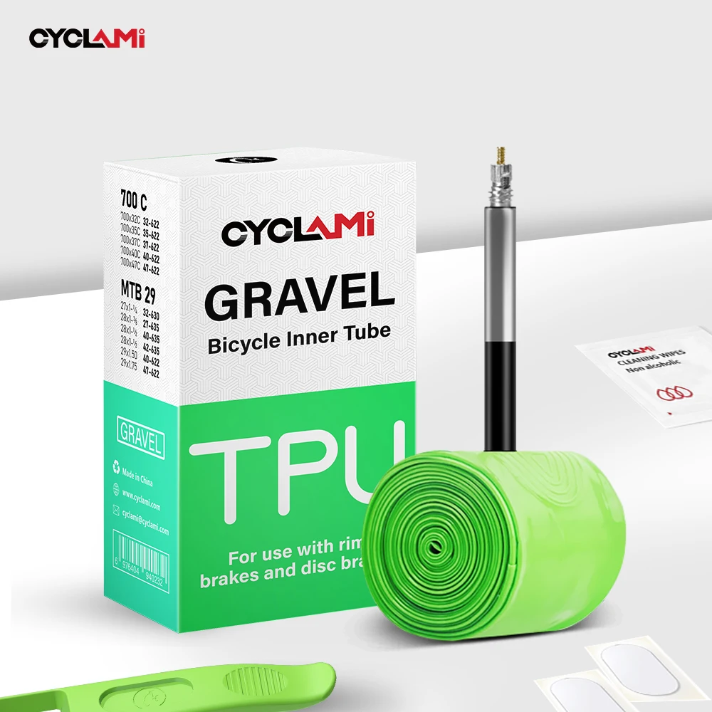 CYCLAMI Gravel Ultralight Road MTB 29 Bike TPU Inner Tube Tire French Valve FV 700c 32c 35c 37c 40c 47c With Tyre Repair Tools