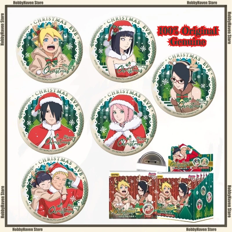 

In Stock Card Game Naruto Tinplate Badge Christmas Series Official Genuine Anime Peripheral Millet Badge Collection Gift