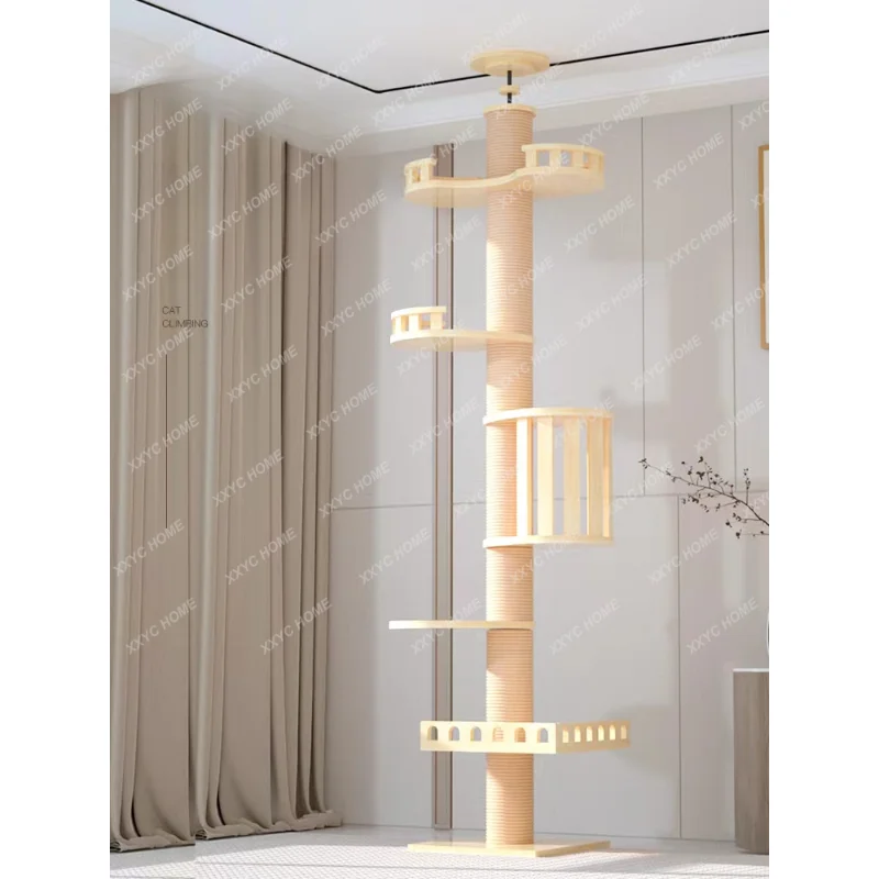 Tongtianzhu Cat Climbing Frame  Nest Cat Tree Integrated Roof Cat Shelf Does Not Occupy an Area of Scratching Post Cat Supplies