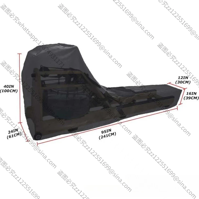 Suitable for Rowing MachineCover,Household Fitness Rowing Machine Waterproof DustCover,Indoor and Outdoor Protective Cover Black
