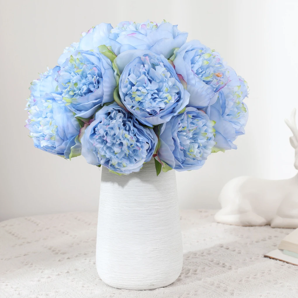 Artificial Flower Bouquet Uniform Color For Authentic Appearance Strong Layering Wedding Decoration Milky white