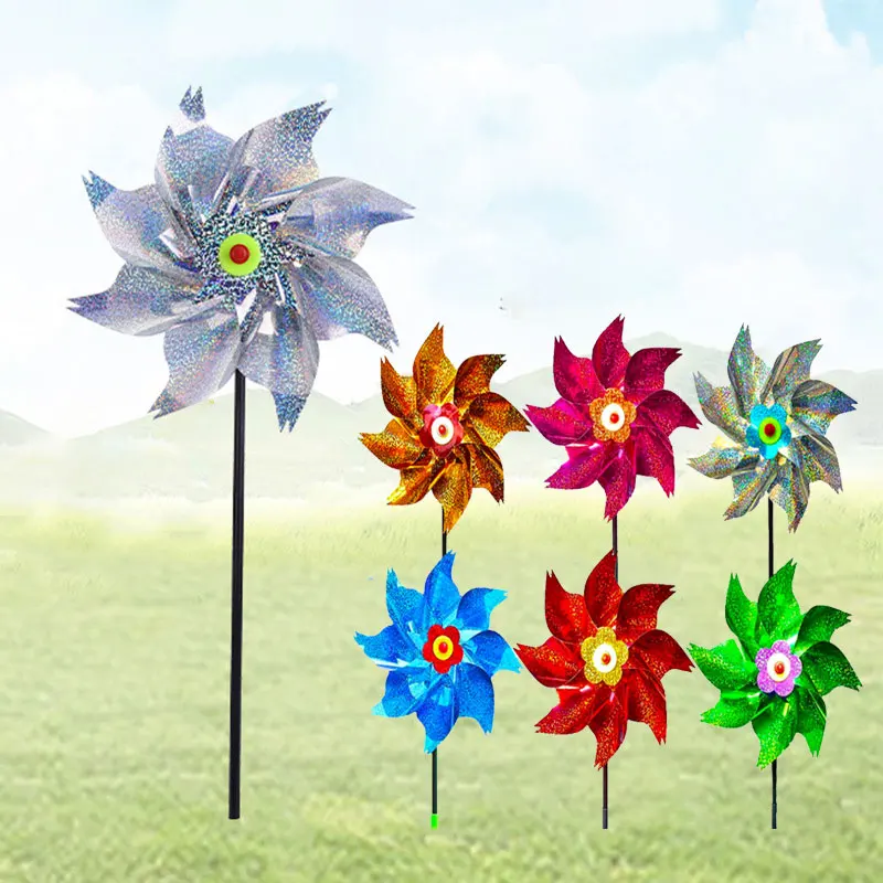 1PC Bird Repeller Pinwheels Reflective Sparkly Scarecrow Pinwheel Windmill Spinner For Garden Lawn Yard Decor Keep Birds Away