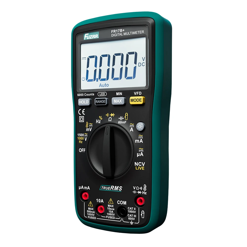 FUZRR FR15B+ FR17B+ Digitales True-RMS-Multimeter mit Auto-Range-Funktion, NCV, AC/DC-Spannungs-, Strom- und Kapazitätsmessung, für die Reparatur von Autoelektrik – Detail 13