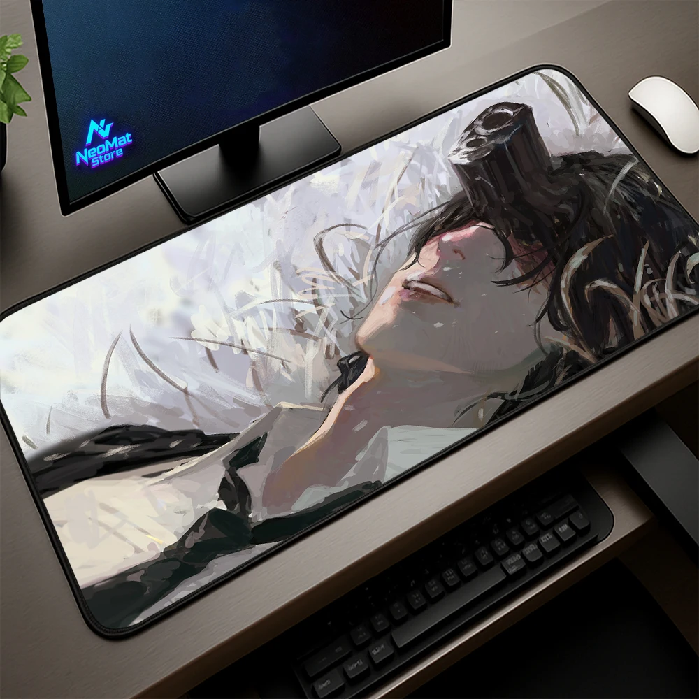 لوحة ماوس أنيمي آكي هاياكاوا بالمنشار رجل Maousepad لوحة ماوس ألعاب كبيرة 90x40 ألعاب الديكور إعداد وسادة مكتب المطاط Deskmat