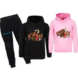 Ocean Adventure 2 Vaiana Spring Autumn Children's Tracksuit Set Moana Cartoon Hoodies Clothing Set top Pants 2pcs Set 2-14Years