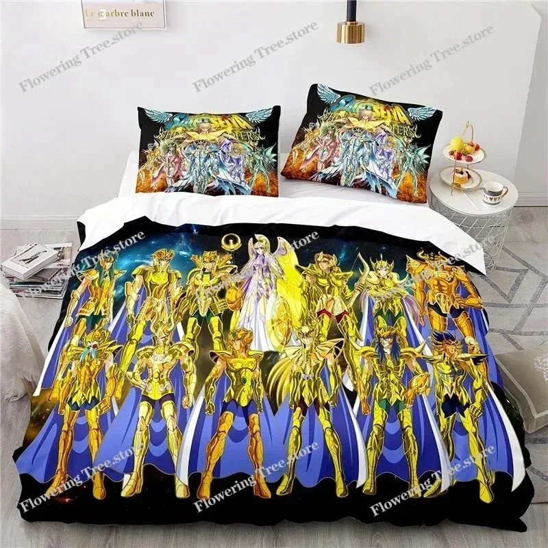 

Anime Saint Seiya Bedding Set Duvet Cover Bedroom Comforter Covers Single Twin King Size Quilt Cover Home Textile029963