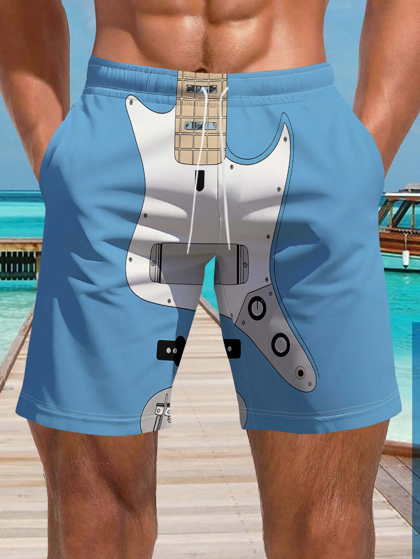 Mens Desert Off Road Vehicle Print Quick Dry Drawstring Waist Beach Shorts Swim Trunks 2026