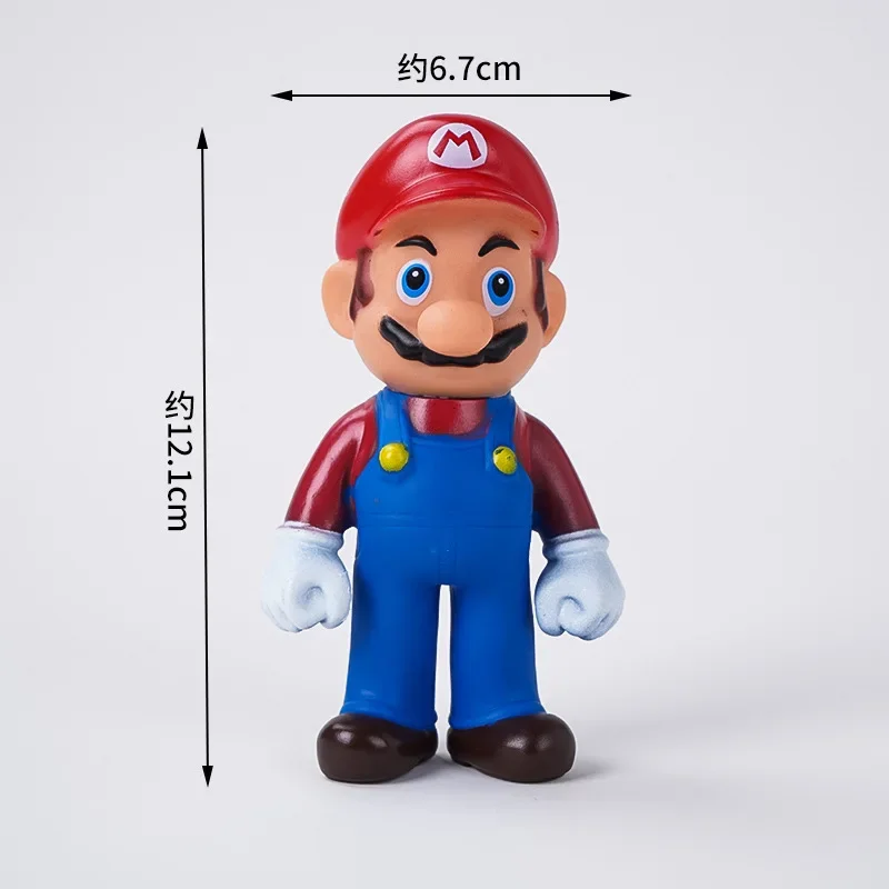 Super Mario Bros Cake Decoration Doll Set Anime Luigi Yoshi PVC Action Figures Toy Baby Shower Kids Birthday Party Ornaments