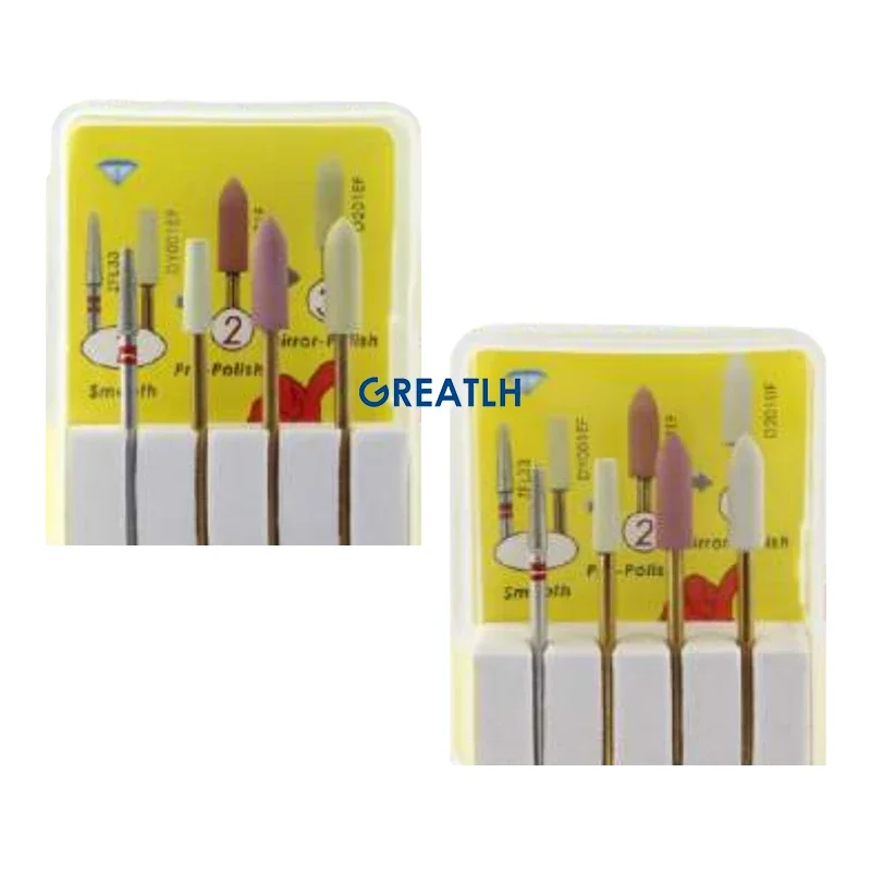 4pcs/set HP Dental Grinding Heads Kit for Prepolishing HP Kit To Adjust Lithium Disilicate Zirconia Dental Instrument Z31 L31