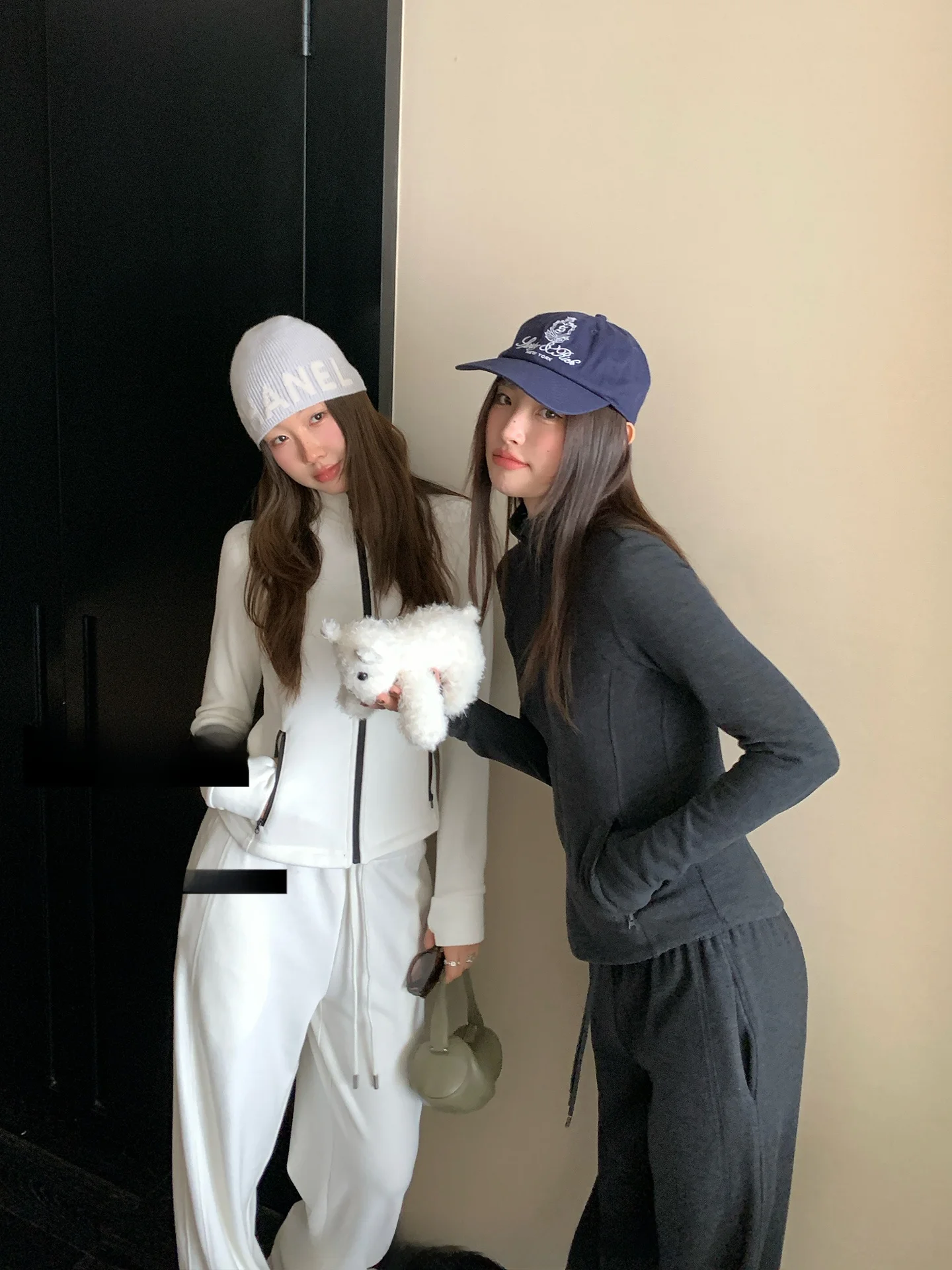 

Ranwear Ski Series Ultra Soft Fce Thi Fabric Zipper Hoodie Pants Set Winter Warm High Ne Long Sve High Waist Trousers