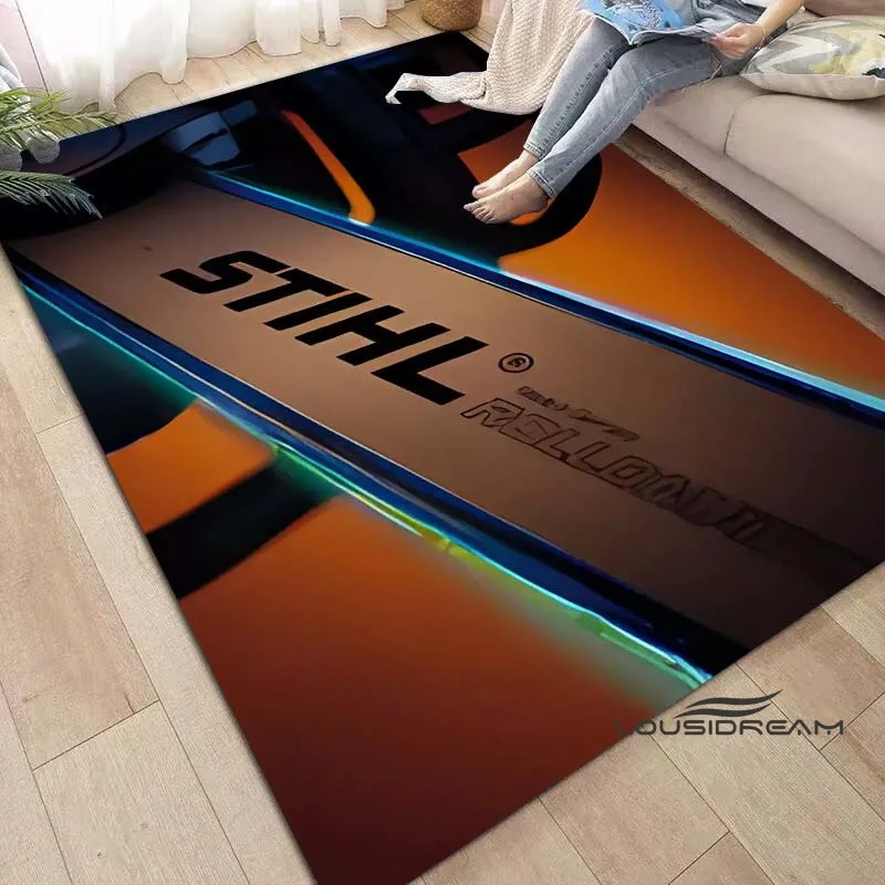 

3D Printed Carpet STIHL Chainsaw Pattern Carpet Living Room Bedroom Creative Doormat Outdoor Bedroom Decoration 6 Sizes
