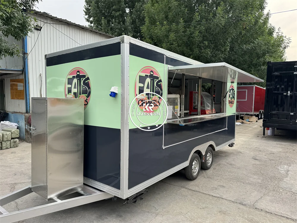 Customized Food Truck Coffee Cart Fast Food Machine Trailer Cooking Trailer Concession Hamburger Carts