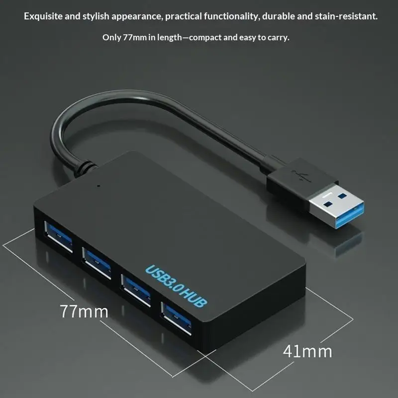 USB C 3.0 Hub 4 Port High Speed 1Pcs Data Splitter Adapter Expander Plug and Play for PC Laptop Home Office Daily Use