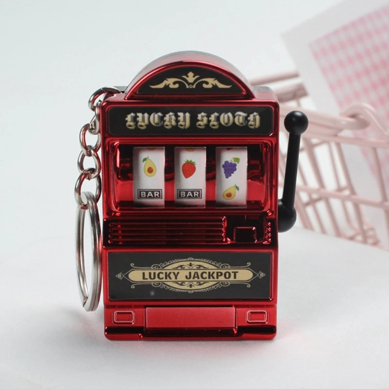 Mini Gambling  Game Keychains Mini Casino Lucky Charm Jackpot Keychains Pocket Antistress Toy Bag Charm