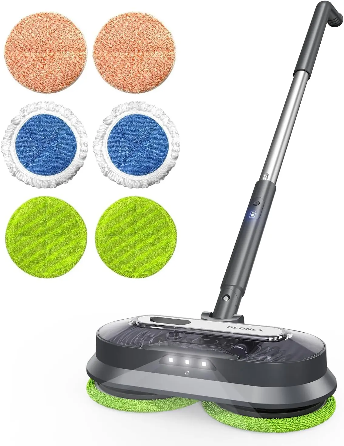 

Cordless Electric Mop with Spray, Detachable Tank, Headlights for Hardwood Tile Floors, Long Battery Life
