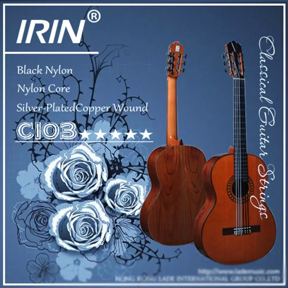 1 Set C103 IRIN Guitar Strings Black and White 6 Strings Classical Guitar Strings Good Sound Nylon Guitar Strings