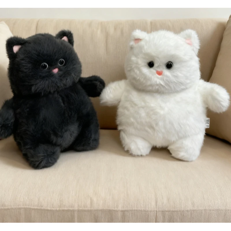 Jouet en peluche chat, peluche chat en peluche de style anime Kawaii pour adultes, meilleur cadeau d'anniversaire de Noël pour les amoureux des chats, petite amie femme