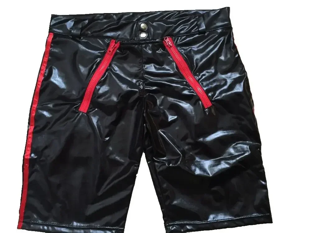 

Latex Sexy Bodysuit PVC Faux Leather Teddy Fetish Costumes PU Catsuit Man Short Pant