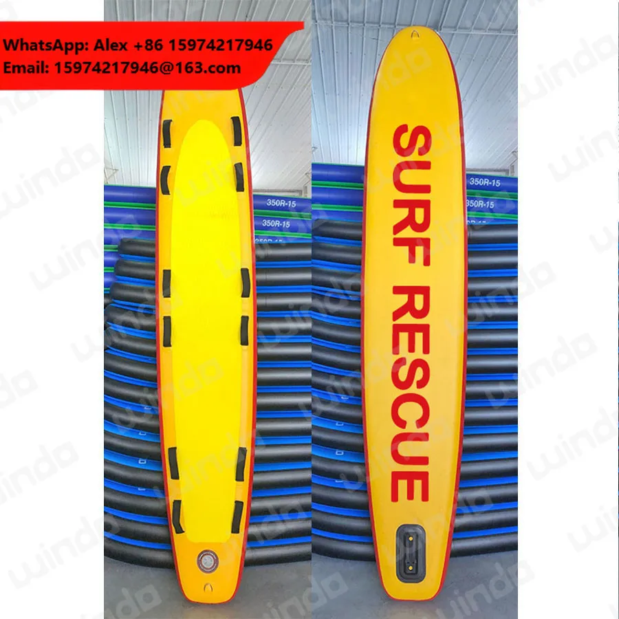 320x60x15cm Survival Equipment Lifeguard Lifesaving Inflatable Stand Up Surf Rescue Board