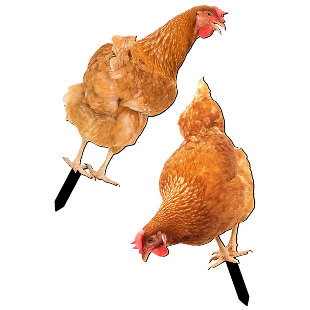 

2 Pcs Stakes Decorative Hen Signs Garden Stakes Art Durable Lawn Ornaments Outdoor Garden Stake Yard Art Great Gift