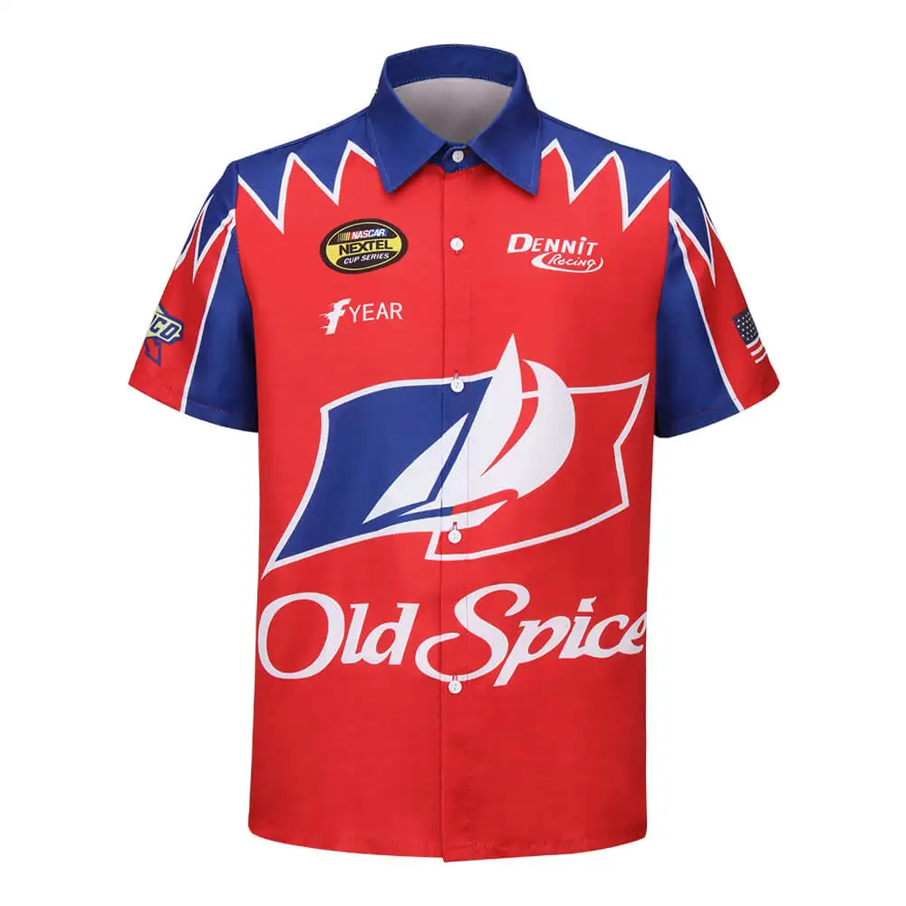 Cal Naughton Jr T-Shirt Talladega Nights the Ballad of Ricky Bobby Halloween Cosplay Costume Old Spice John C Reilly Racing Suit