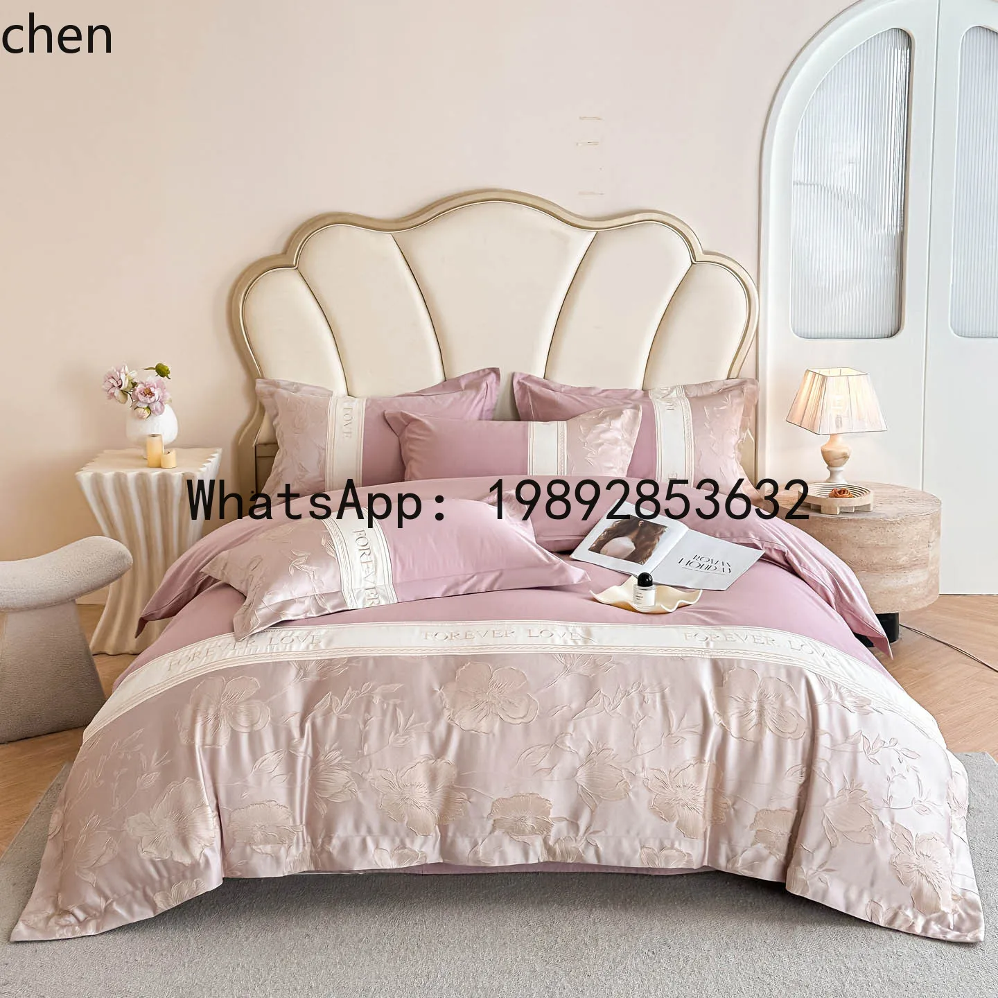 

WW21 four-piece set of washed cotton embossed bedding, high weight, home use, embroidered, suitable for all seasons