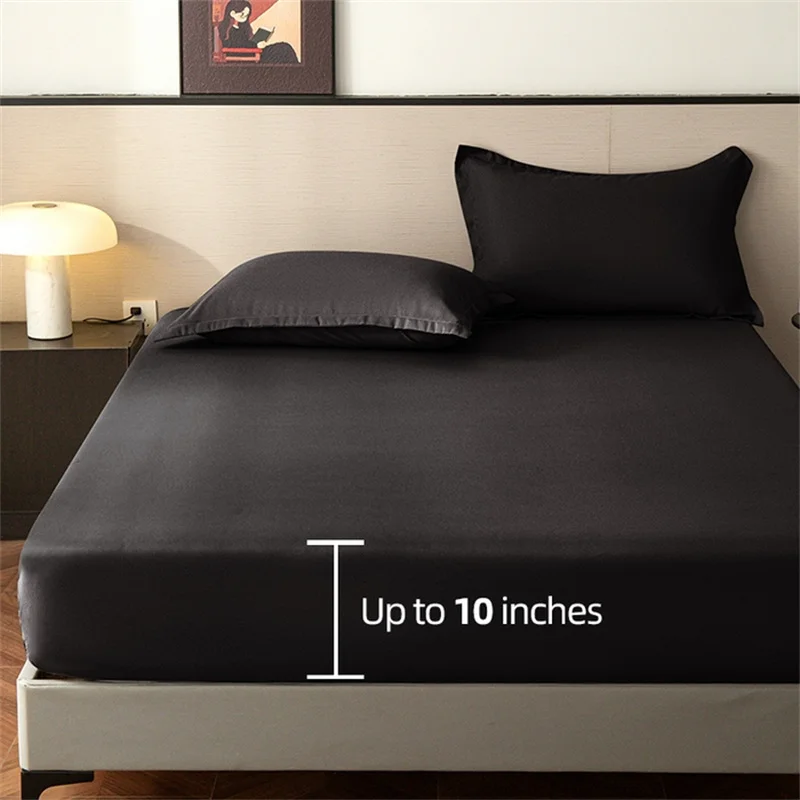 Soft Bedsheet with Elastic Band Fitted Sheet Home Bed Cover Twin/Full/Queen/King Size Bed Linen Drap De Lit (No Pillowcase)