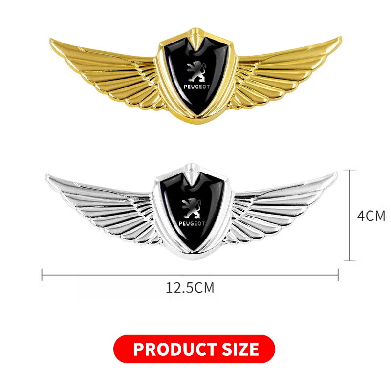 1Pcs Metal Car 3D Eagle Angel Wings Logo Trunk Fender Sticker For Peugeot Mercedes Benz Alfa Romeo Renault MINI Seat Chevrolet