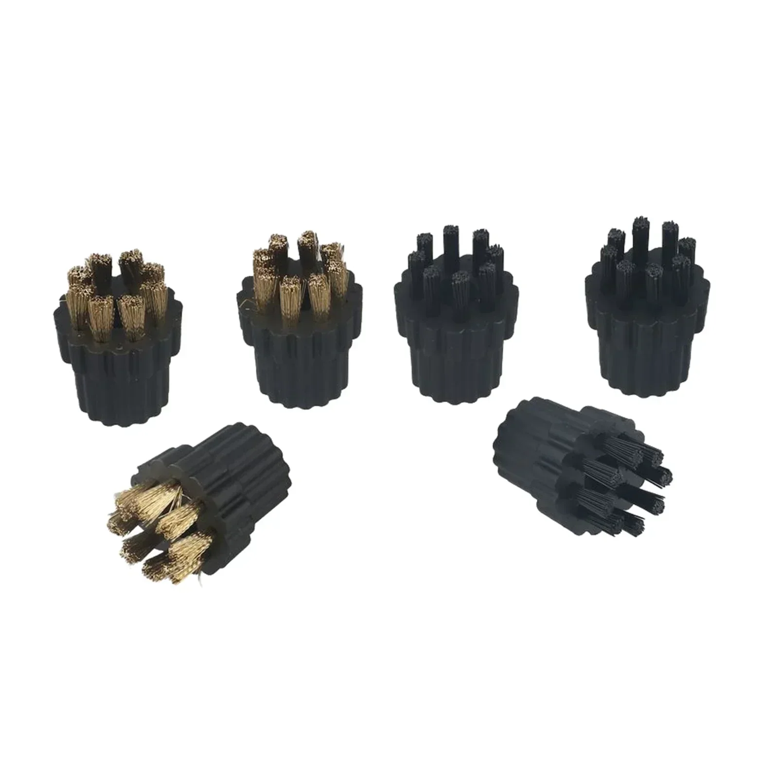 Fit For Steam Mop Steam Cleaner Brush Brass Nylon 6pcs /set Components Head 4x3cm 6pcs/set Accessories Fittings