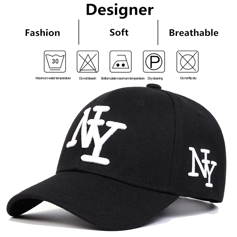 Unisex NY Letter Embroidery Baseball Caps Spring Autumn Outdoor Adjustable Casual Hats Sunscreen Hat