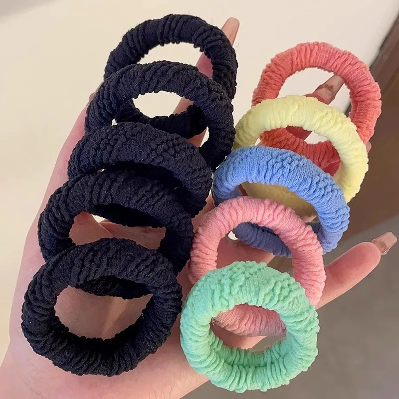 5Pcs/Set Wysokie elastyczne gumki do włosów dla kobiet Pluszowe opaski do włosów Dziewczyny Gruba gumka do włosów Lady Scrunchies Opaska na głowę Nakrycie głowy — zdjęcie 3