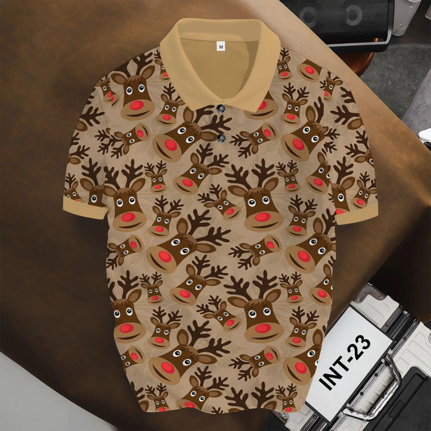 

Funny Reindeer Polo Shirt, Christmas Holiday Outfit 2026