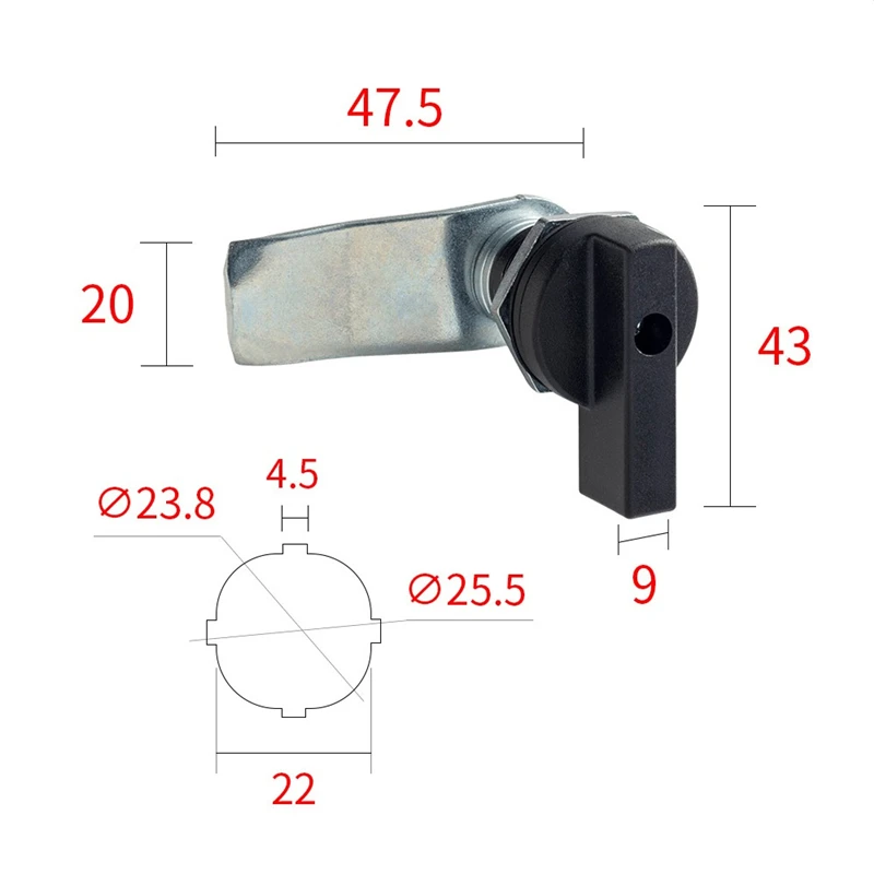 Imagem -04 - Punho do Polegar Operado Cam Lock Keyless Preto Armário de Gaveta da Porta do Armário de Caixa de Correio Armário Móveis Ferragem 10 Peças