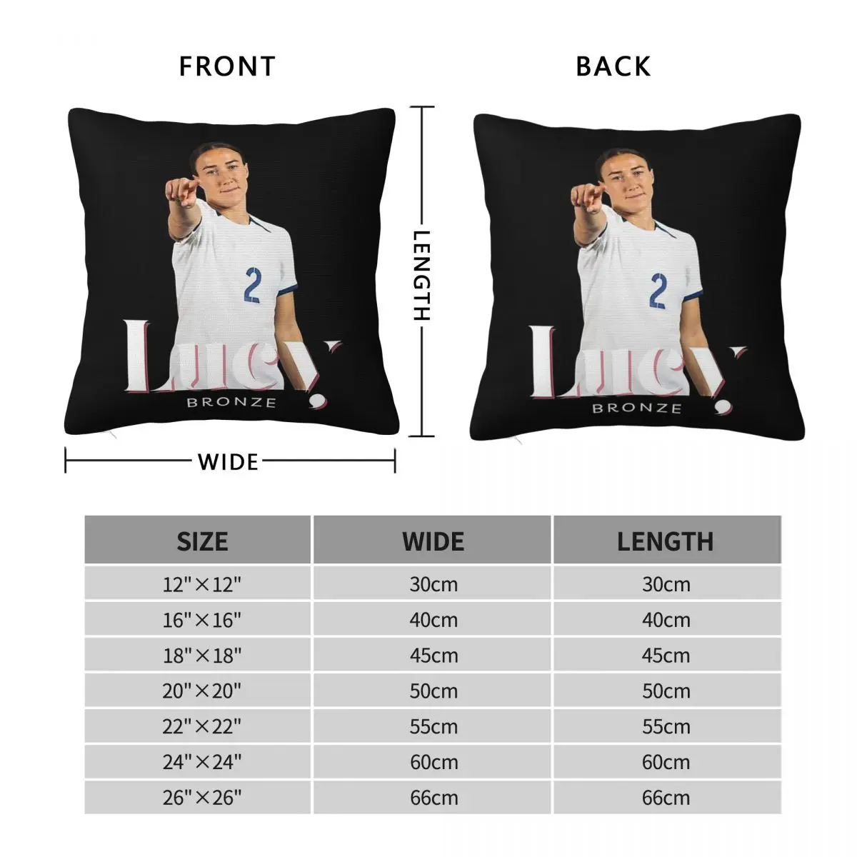 Lucy Bronze Square Pillowcase Polyester Linen Velvet Printed Zip Decor Pillow Case Room Cushion Cover 18