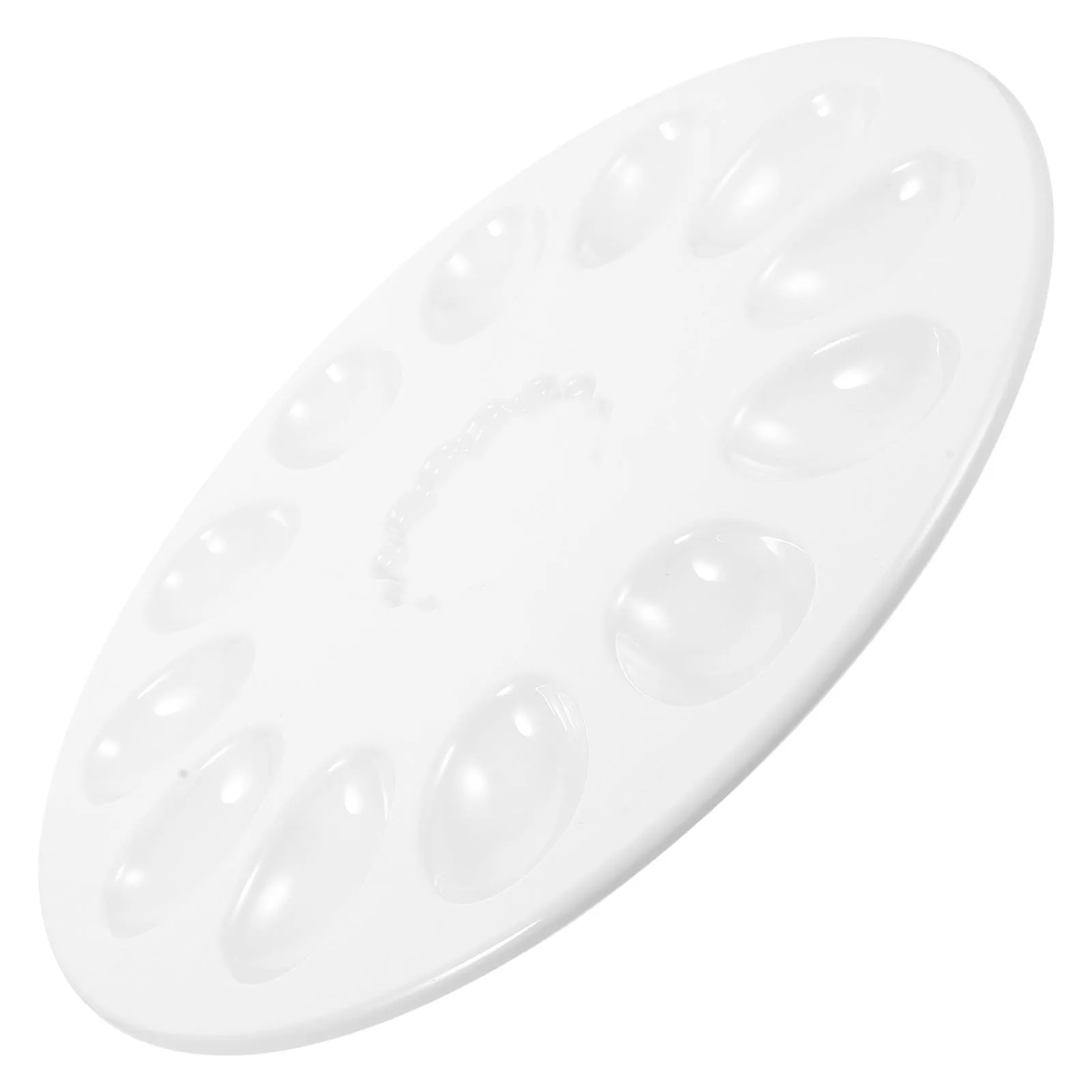 

Decorative Melamine Deviled Egg Holder Round Storage Container Kitchen Tableware Platter Serving Tray for Home Party Kitchen