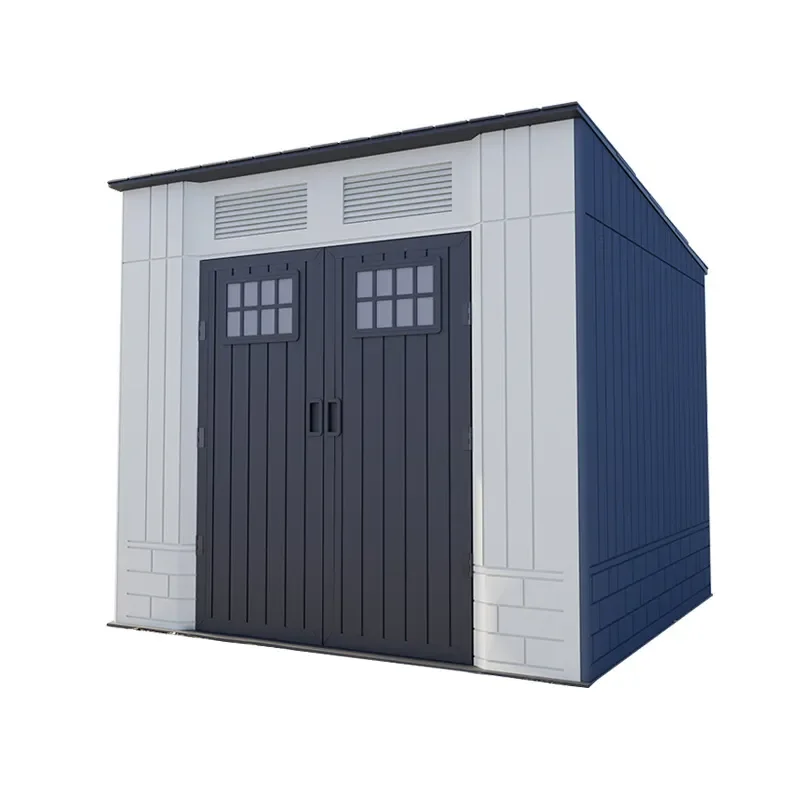 Portable HDPE Plastic Garden Tool Shed Outdoor Rainproof Storage House Modular Temporary Utility Room Easy Assembly