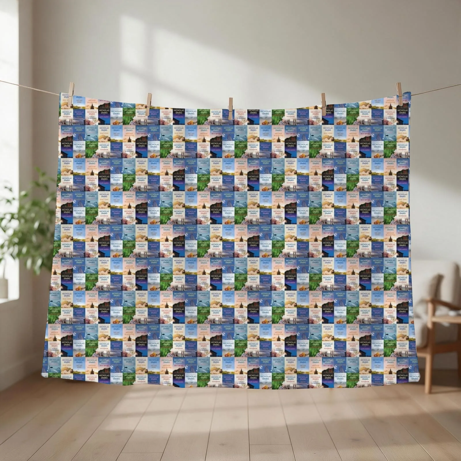 Nicholas Sparks Book Covers Throw Blanket couch cozy soft plush fuzzy picnic outdoor blanket