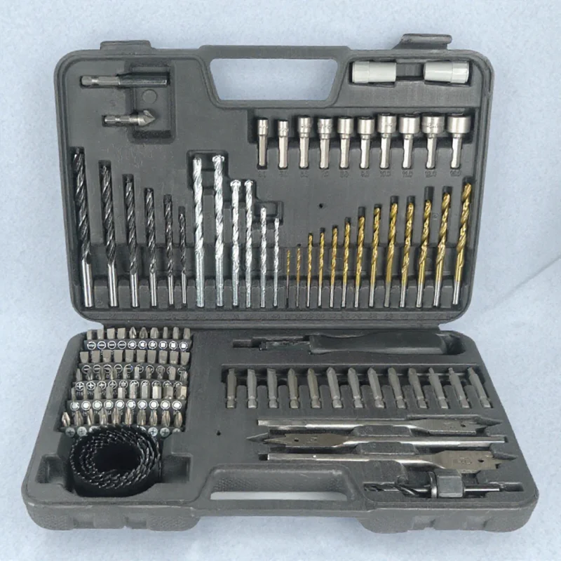 

111PCS Twist Drill Set for Woodworking Construction Flat Drill Hole Opener Center Position Drill Manual Tool Kit