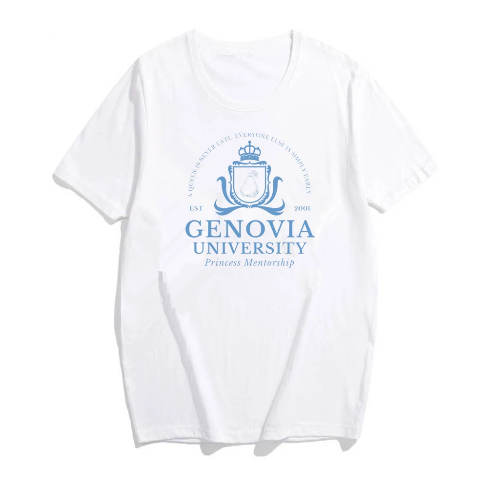 Genovia University Shirt Princess DiariesTee Genovia T-shirt Genovia Short Sleeve Royal Round Neck T-shirt Top Princess Shirt