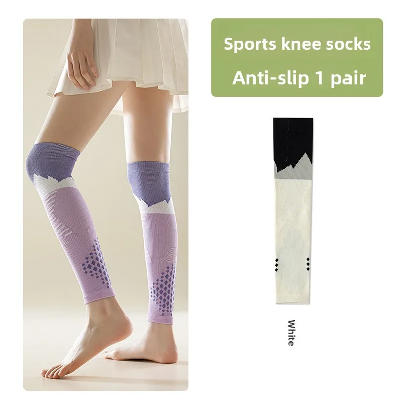 膝パッド夏薄型女性ランニングスポーツ夏フィットネスハイキング縄跳び脚保護ノンスリップヨガソックス