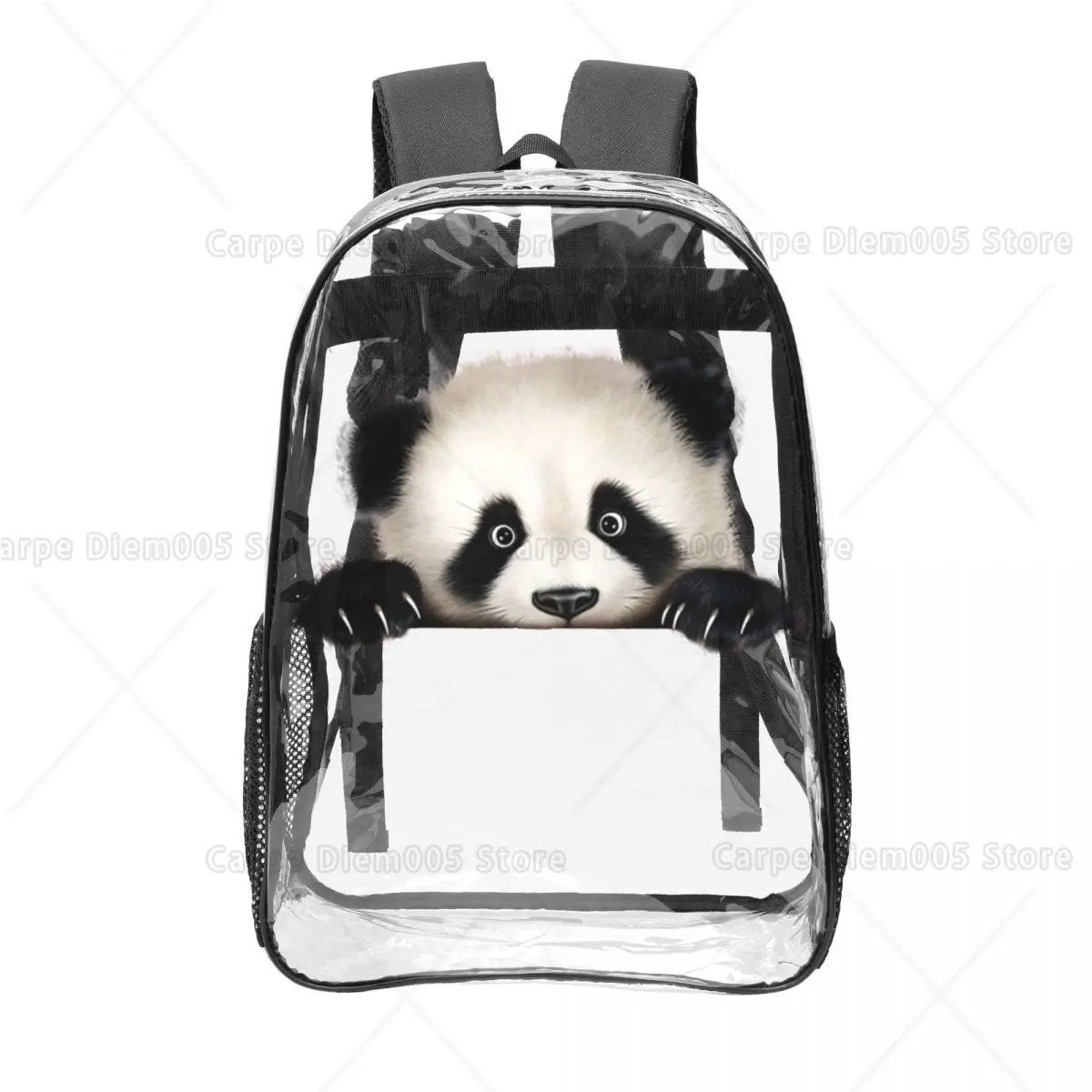 

Прочная прозрачная сумка с очаровательным принтом панды для детей и подростков, милый дизайн с животными, идеально подходит для школы и путешествий
